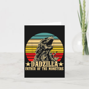 Retro Vintage Dadzilla Father Of The Monsters Card