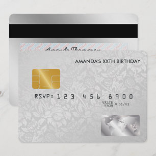 Rétro Vintage Damassé Carte de Crédit Anniversaire