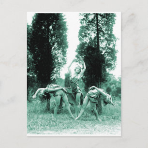 Retro Vintage Dancing Women Wild Women Postcard