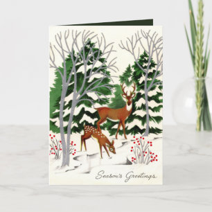 retro vintage deer add sentiment holiday card