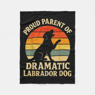 Retro Vintage Design Humor Lab Retriever Dramatic  Fleece Blanket