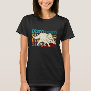Retro Vintage Dino Triceratops Prehistoric Animal  T-Shirt