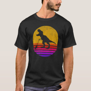 Retro Vintage Dinosaur And Spade T-Shirt
