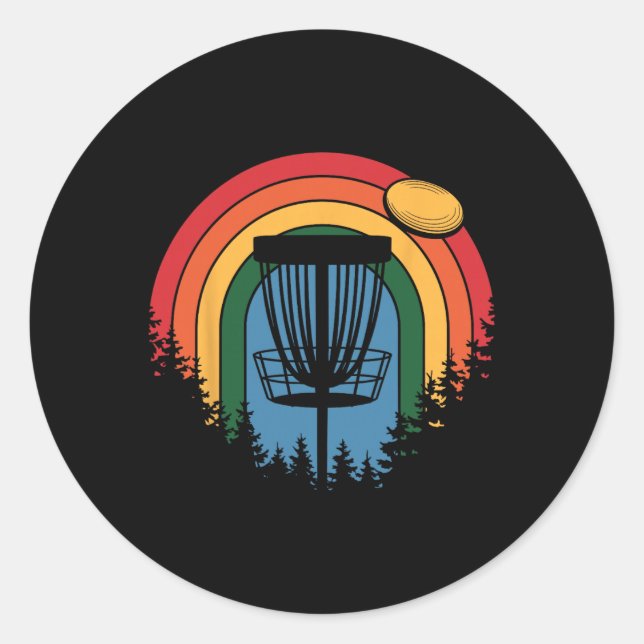 Retro Vintage Disc Golf _2  Classic Round Sticker (Front)