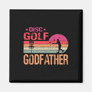 Retro Vintage Disc Golf Godfather Funny Father's D Magnet