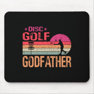 Retro Vintage Disc Golf Godfather Funny Father's D Mouse Pad