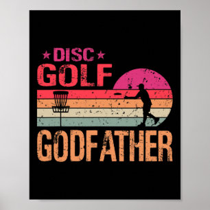 Retro Vintage Disc Golf Godfather Funny Father's D Poster