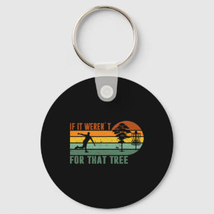 Retro Vintage Disc Golf Hyzer Frisbee Apparel If I Keychain