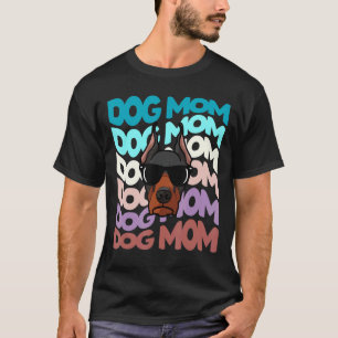 Retro Vintage Doberman Pinscher Dog Mom Sunglasses T-Shirt