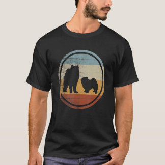 Retro Vintage Dog Chow Chow And Puppy T-Shirt