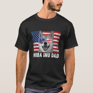 Retro Vintage Dog Dad Puppy Shiba Inu Dad Ever T-Shirt