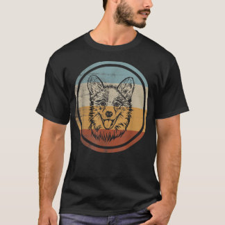 Retro Vintage Dog Design Welsh Corgi Cardigan  T-Shirt