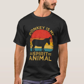 Retro Vintage Donkey Is My Spirit Animal Donkey Fa T-Shirt