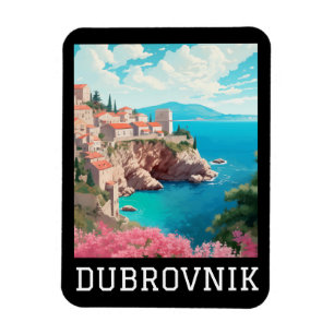 Retro Vintage Dubrovnik Croatia Adrica Coast Magnet