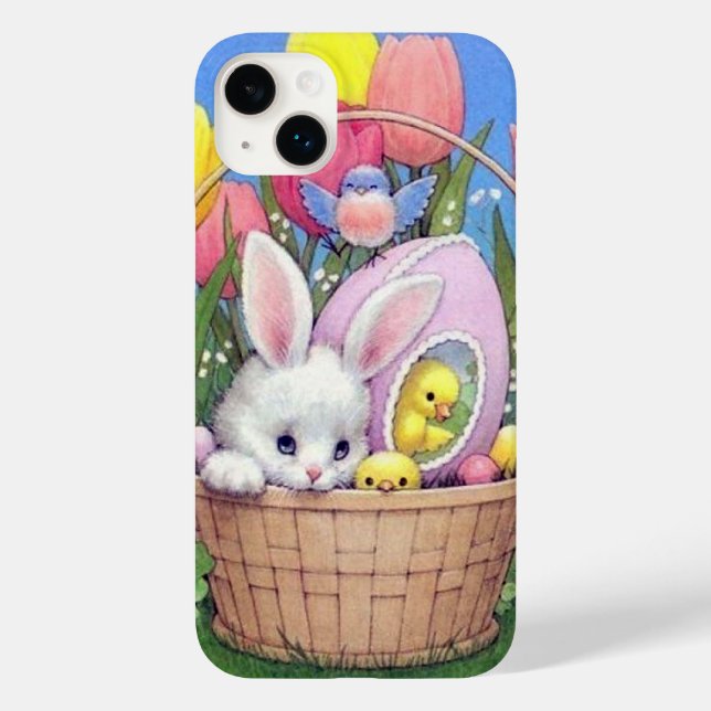 retro vintage Easter bunny  Case-Mate iPhone Case (Back)