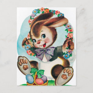Retro vintage Easter bunny Holiday postcard