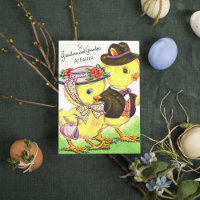 Retro vintage Easter Grandparents