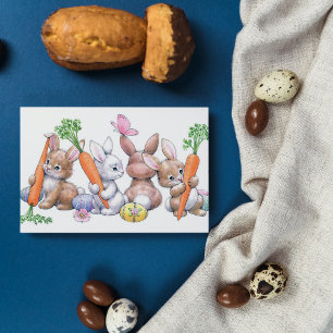 Retro vintage Easter Holiday bunny Card