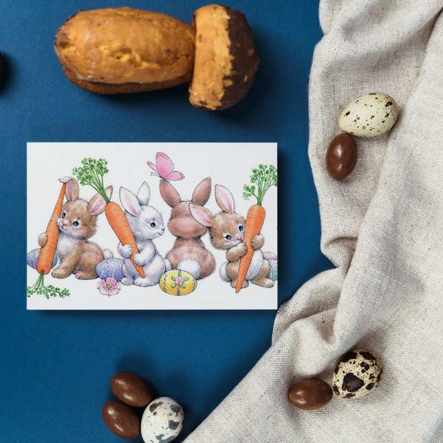 Retro vintage Easter Holiday bunny Card (Creator Uploaded)