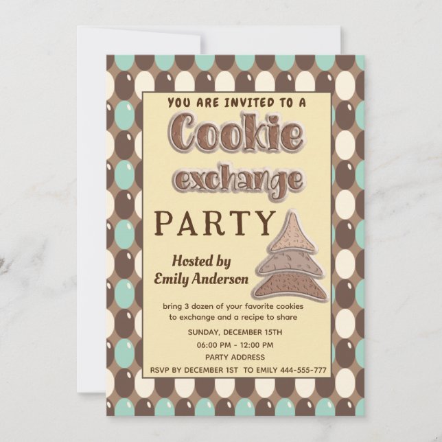 Retro vintage échange de cookies Invitation (Devant)