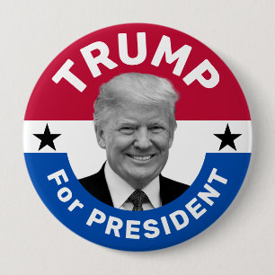 Retro Vintage Election Campaign Trump President Bu 4 Inch Round Button