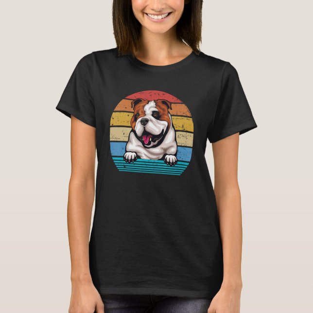 Retro Vintage English Bulldog T-Shirt (Front)