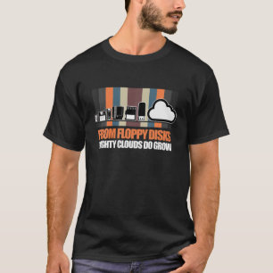 Retro Vintage Evolution Of Floppy Disc VHS Gamer 8 T-Shirt