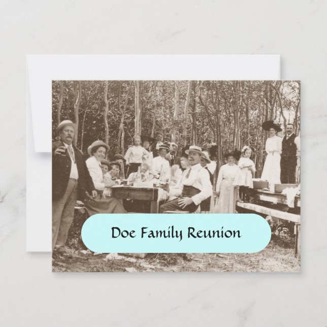 Retro Vintage Family in Sepia Reunion Invitations (Front)