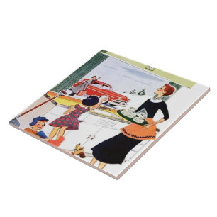 retro vintage Family kitchen Tile