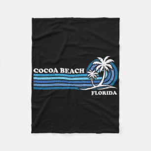 Retro Vintage Family Vacation Florida Cocoa Beach Fleece Blanket