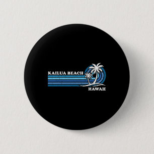 Retro Vintage Family Vacation Hawaii Kailua Beach 2 Inch Round Button