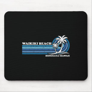 Retro Vintage Family Vacation Honolulu Hawaii Waik Mouse Pad