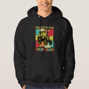 Retro Vintage Farmer - Farming Farm Owner Tractor Hoodie