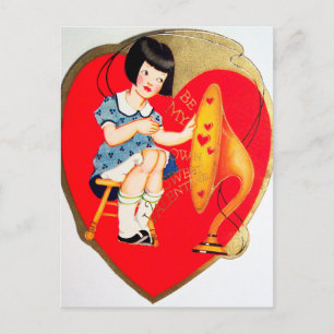 Retro Vintage fille Carte postale