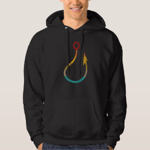 Retro Vintage Fish Hook Fishing Hoodie