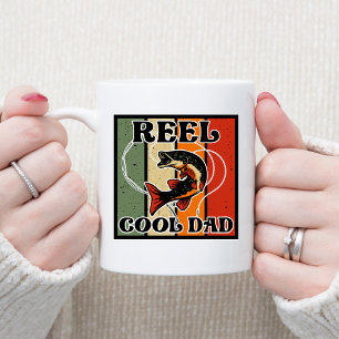 Retro Vintage Fishing Reel Cool Dad Fishing Lover Coffee Mug