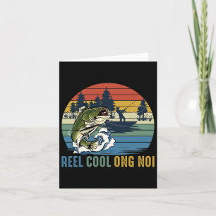 Retro Vintage Fishing Reel Cool Ong Noi Father's D Card
