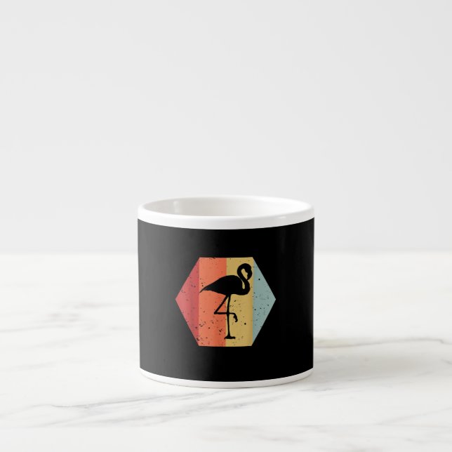 Retro Vintage Flamingo | Cute Flamingo Lover Espresso Cup (Front)