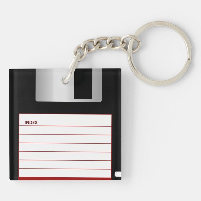 Retro Vintage Floppy Disc Keychain (Back)