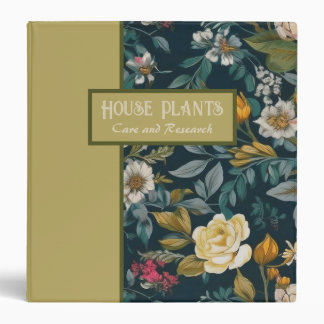 Retro Vintage Floral House Plant Research Binder