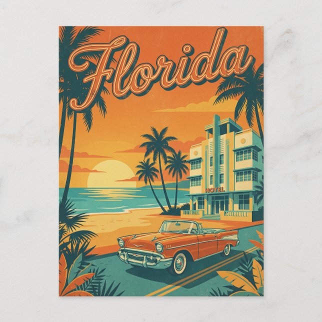 retro vintage Florida Postcard (Front)
