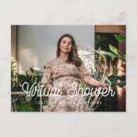 Retro vintage font Virtual Baby shower photo