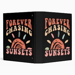 Retro Vintage Forever Chasing Sunsets Summer Vacat Binder