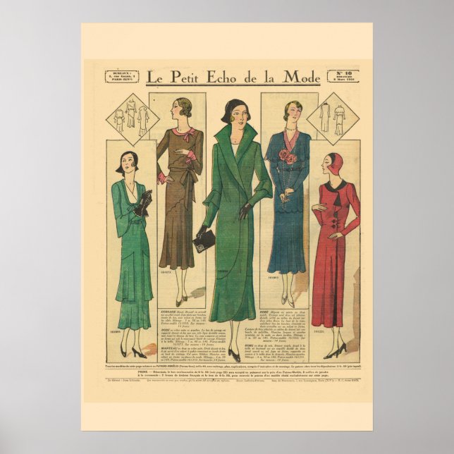 Retro vintage French  Fashion 1931 Poster (Front)