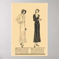 Retro vintage French  Fashion,Day dresses 1931
