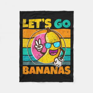 Retro Vintage Funny Banana Meme Let Go Banana Peac Fleece Blanket