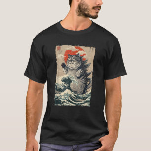 Retro Vintage Funny Fat Catzilla Tee Funny Cat