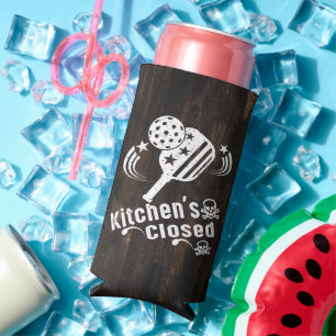 Retro Vintage Funny Pickleball Kitchen's Closed Seltzer Can Cooler