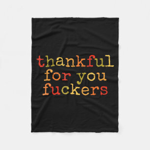Retro Vintage Funny Thanksgiving Thankful For You  Fleece Blanket