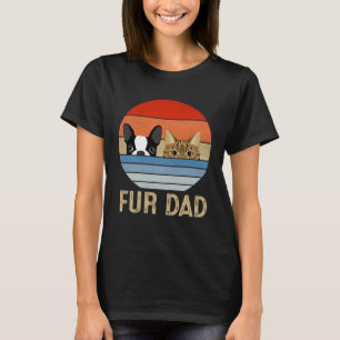 Retro Vintage Fur Dad Dog and Cat Dad Furdad Anima T-Shirt